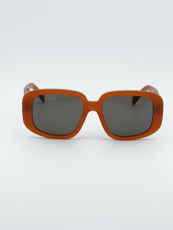 Celine CL40299U 45A Sunglasses Shiny Brown Square Frame, Grey Lenses main image 5